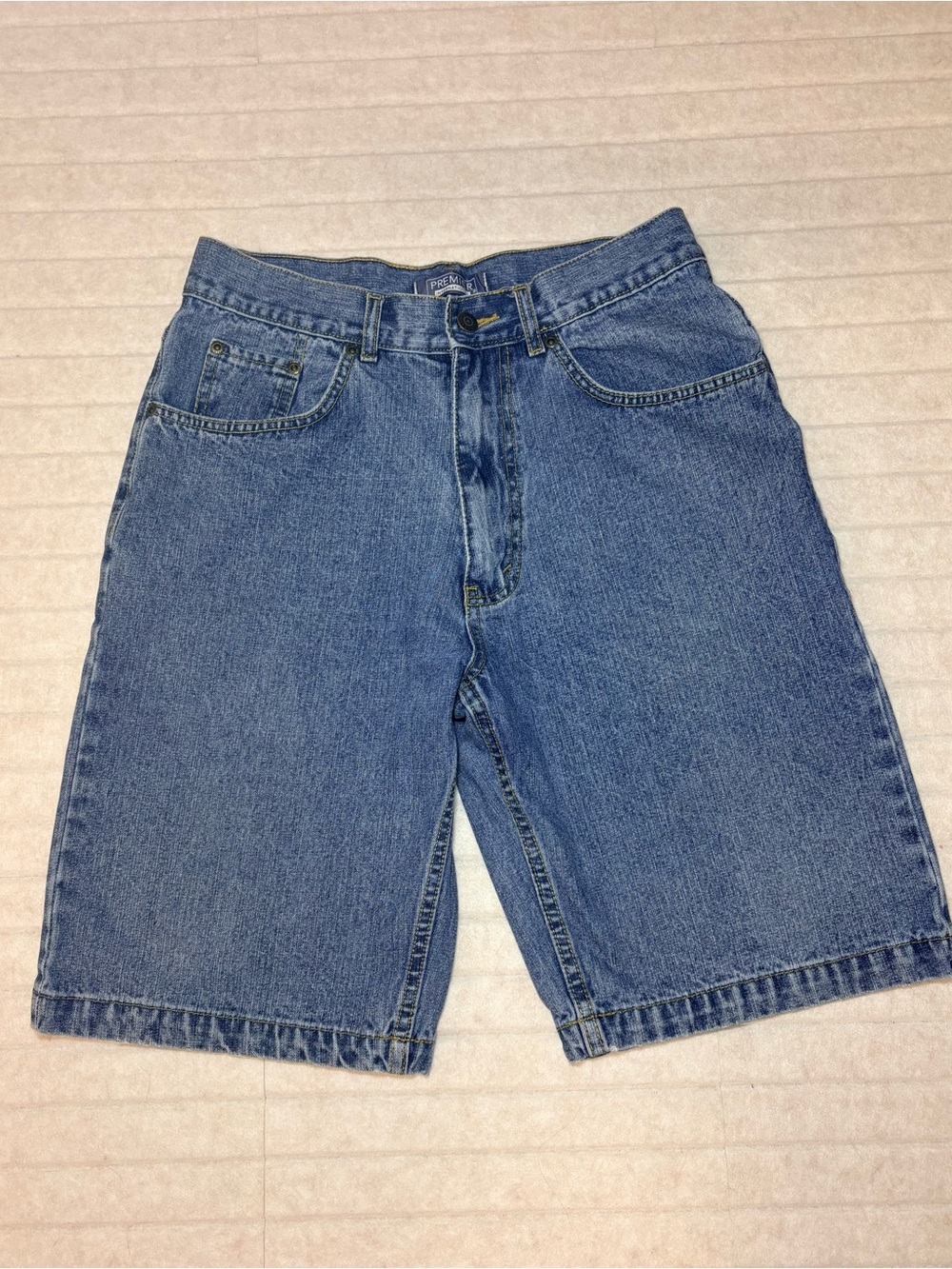 Men's Blue Denim Jean Shorts - Classic Five-Pocket Style